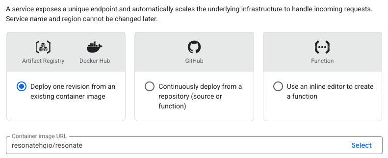 Docker image URL